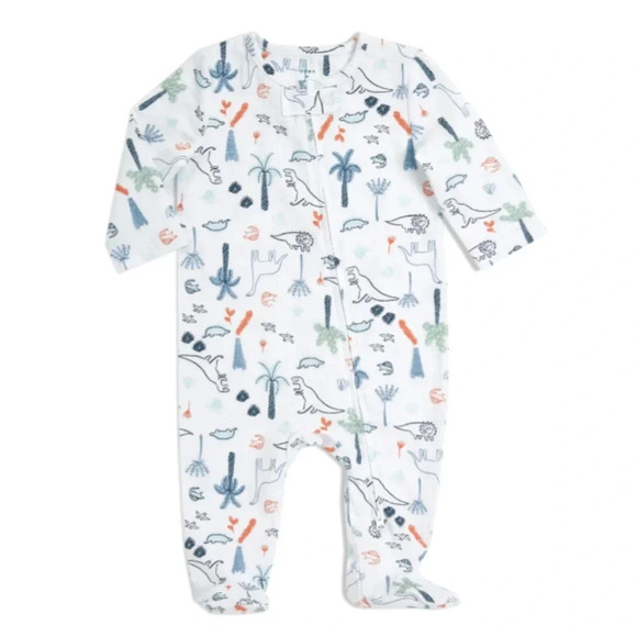 Aden + Anais Dinotime Infant Long Sleeve Muslin Footie Zippy Size 6-9 Months - Picture 3 of 10
